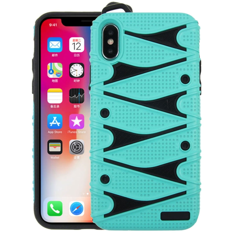 For iPhone X / XS PC + TPU 2 in 1 Y Shaped Detachable Shockproof Protective Back Cover Case