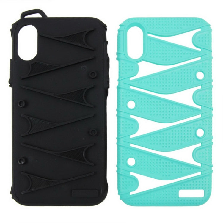 For iPhone X / XS PC + TPU 2 in 1 Y Shaped Detachable Shockproof Protective Back Cover Case