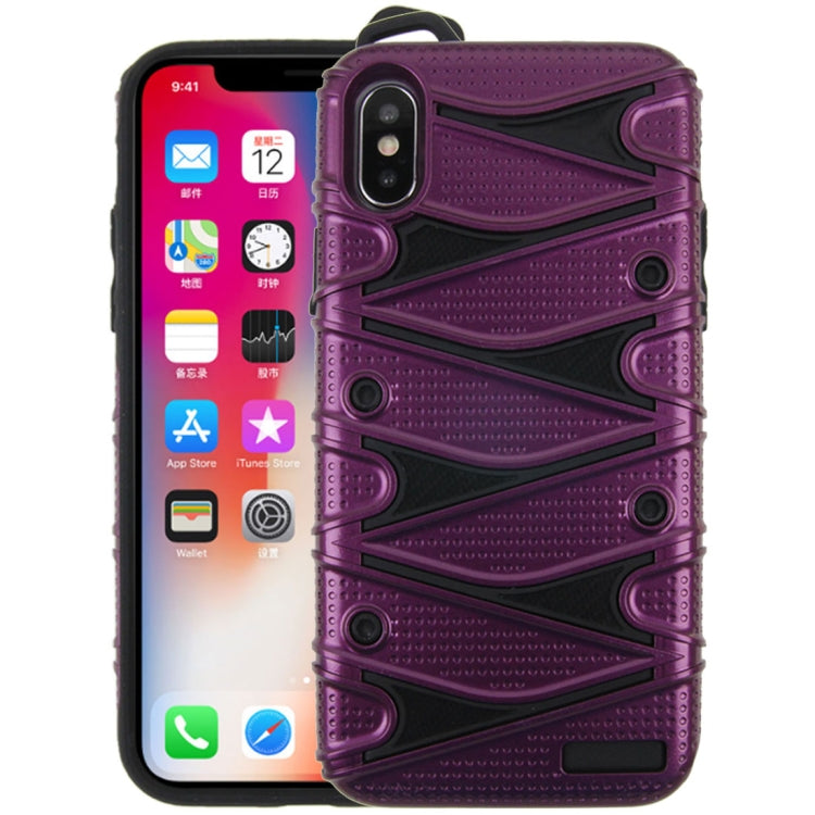 For iPhone X / XS PC + TPU 2 in 1 Y Shaped Detachable Shockproof Protective Back Cover Case