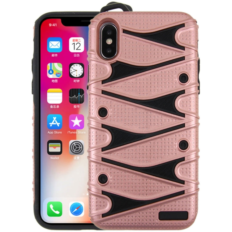 For iPhone X / XS PC + TPU 2 in 1 Y Shaped Detachable Shockproof Protective Back Cover Case