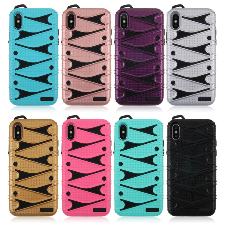 For iPhone X / XS PC + TPU 2 in 1 Y Shaped Detachable Shockproof Protective Back Cover Case