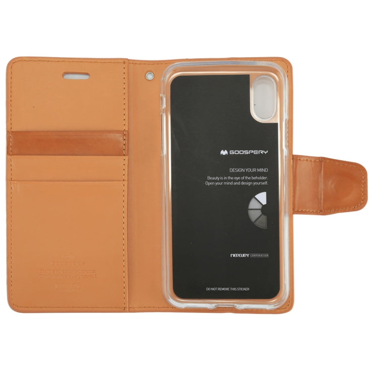 For iPhone X / XS GOOSPERY SONATA DIARY Business Style Magnetic Clasp Horizontal Flip Leather Case with Holder & Card Slots & Wallet