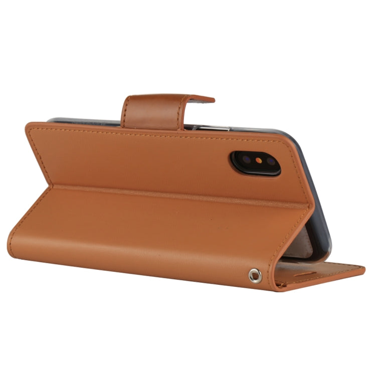 For iPhone X / XS GOOSPERY SONATA DIARY Business Style Magnetic Clasp Horizontal Flip Leather Case with Holder & Card Slots & Wallet