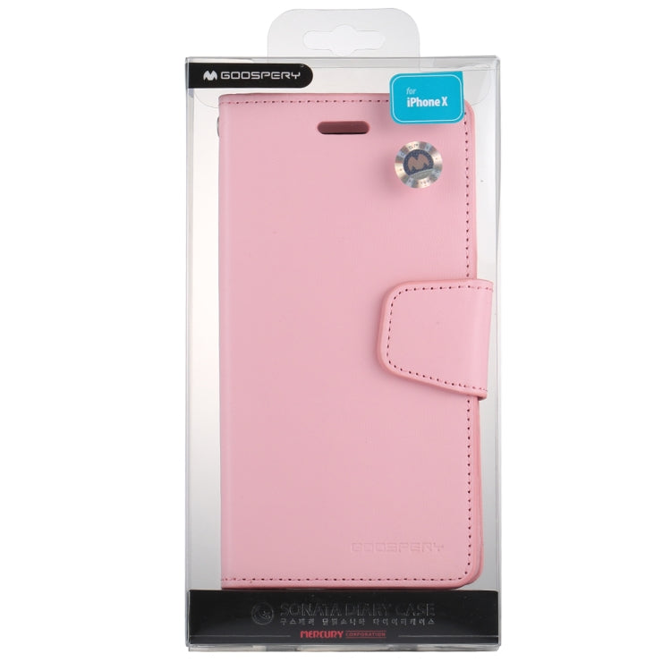 For iPhone X / XS GOOSPERY SONATA DIARY Business Style Magnetic Clasp Horizontal Flip Leather Case with Holder & Card Slots & Wallet