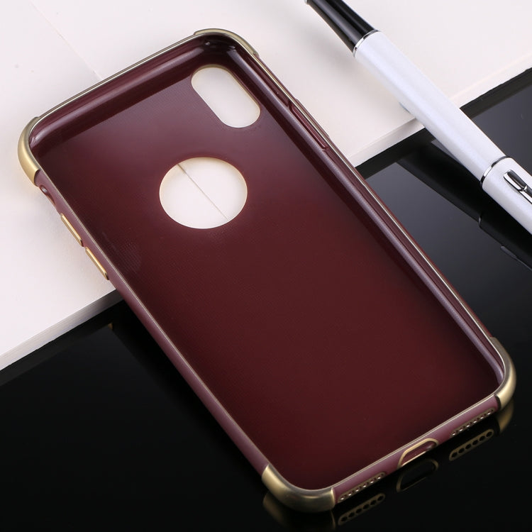 For iPhone X / XS Electroplating Soft TPU Protective Back Cover Case