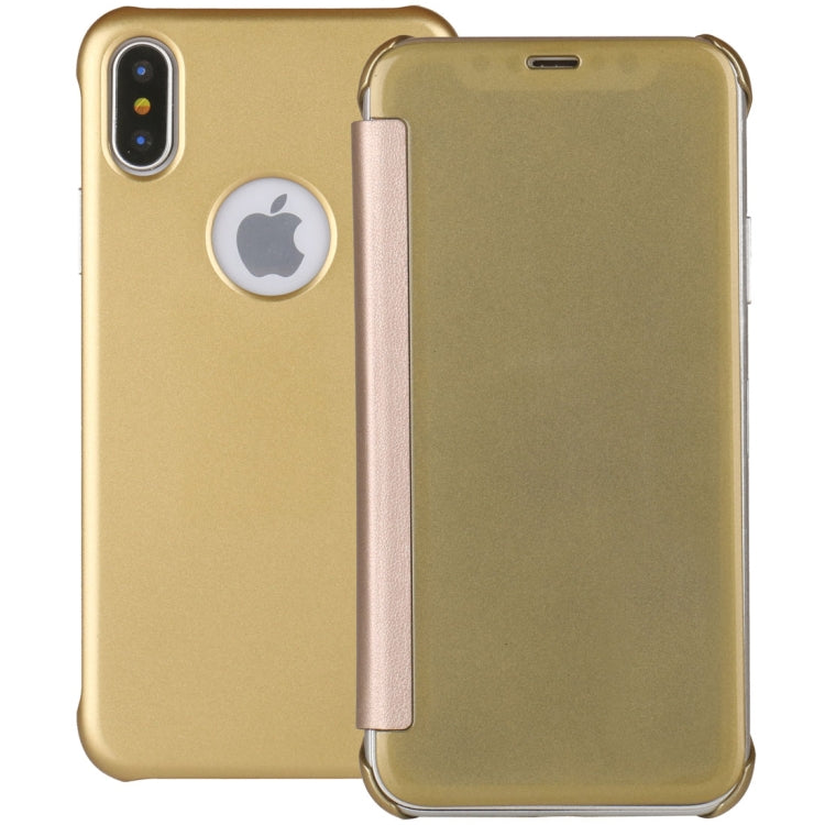 For iPhone X / XS UV Style PC + PVC High Transparency Frosted Horizontal Flip Leather Case