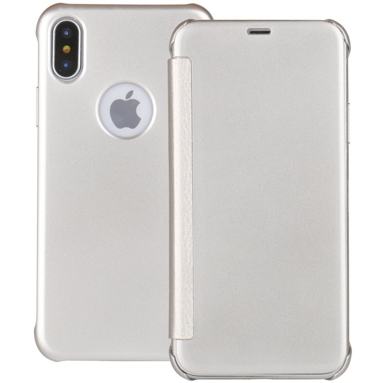 For iPhone X / XS UV Style PC + PVC High Transparency Frosted Horizontal Flip Leather Case
