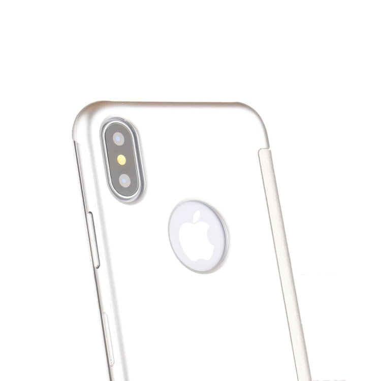 For iPhone X / XS UV Style PC + PVC High Transparency Frosted Horizontal Flip Leather Case