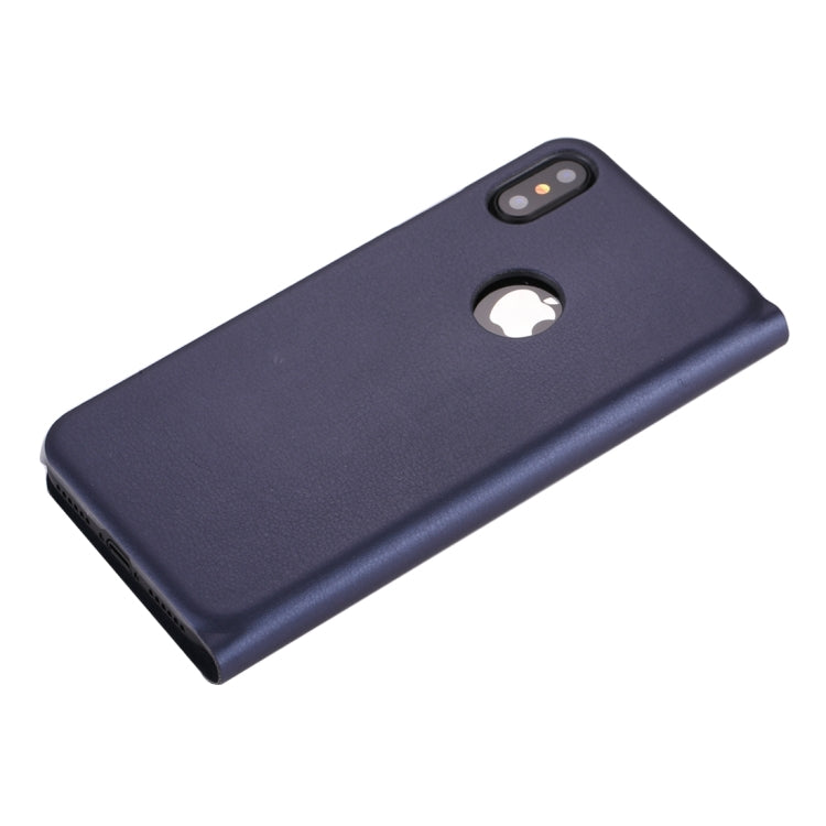 For iPhone X / XS Litchi Texture Horizontal Flip Leather Case with Call Display ID