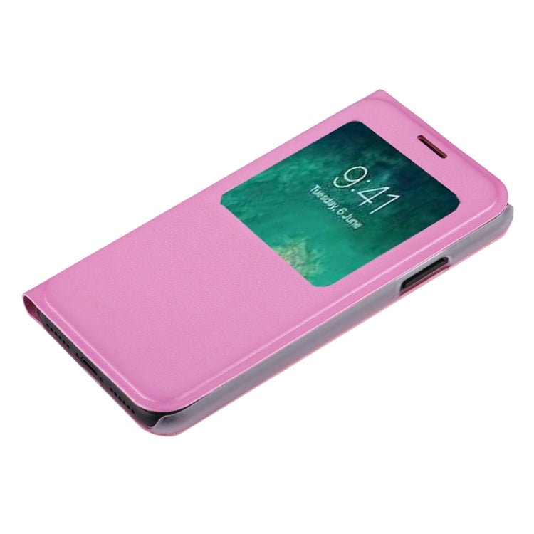 For iPhone X / XS Litchi Texture Horizontal Flip Leather Case with Call Display ID