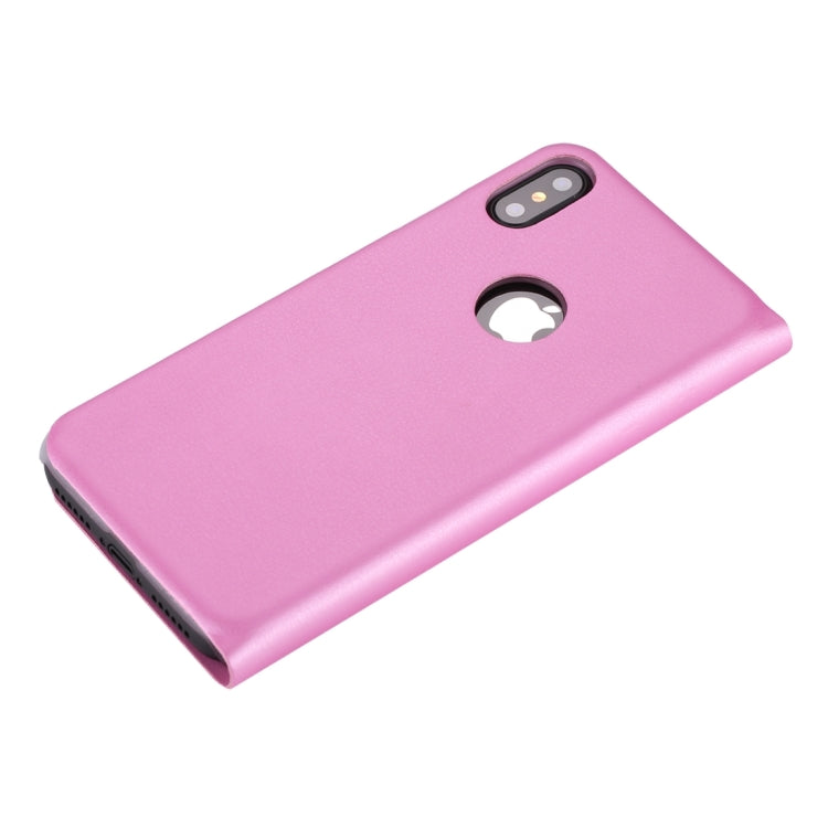 For iPhone X / XS Litchi Texture Horizontal Flip Leather Case with Call Display ID