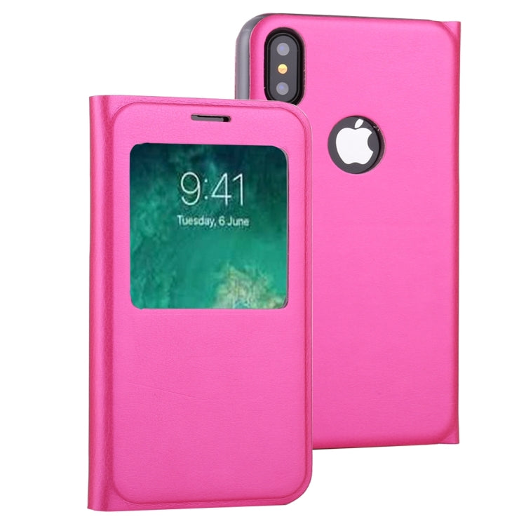 For iPhone X / XS Litchi Texture Horizontal Flip Leather Case with Call Display ID