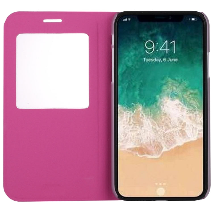 For iPhone X / XS Litchi Texture Horizontal Flip Leather Case with Call Display ID