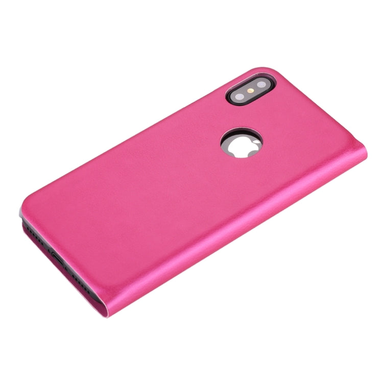 For iPhone X / XS Litchi Texture Horizontal Flip Leather Case with Call Display ID