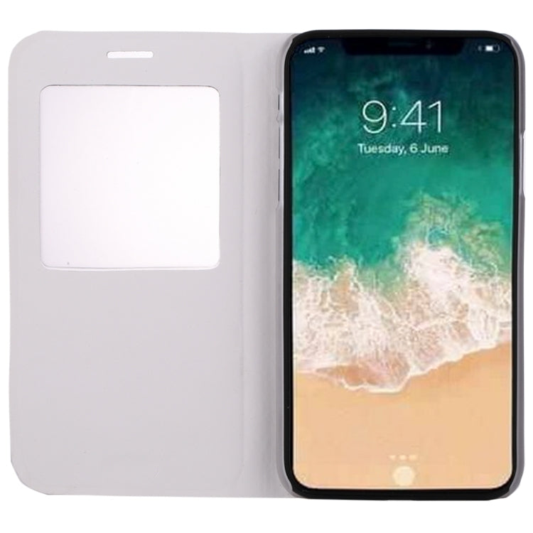 For iPhone X / XS Litchi Texture Horizontal Flip Leather Case with Call Display ID
