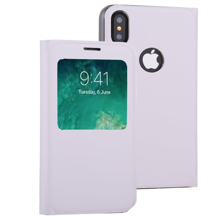 For iPhone X / XS Litchi Texture Horizontal Flip Leather Case with Call Display ID