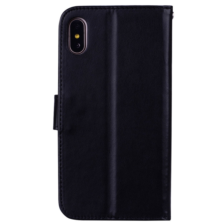 For iPhone X / XS Roses Pressed Flower Pattern Horizontal Flip Leather Case with Holder & Card Slots & Wallet