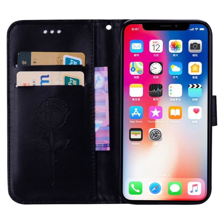 For iPhone X / XS Roses Pressed Flower Pattern Horizontal Flip Leather Case with Holder & Card Slots & Wallet