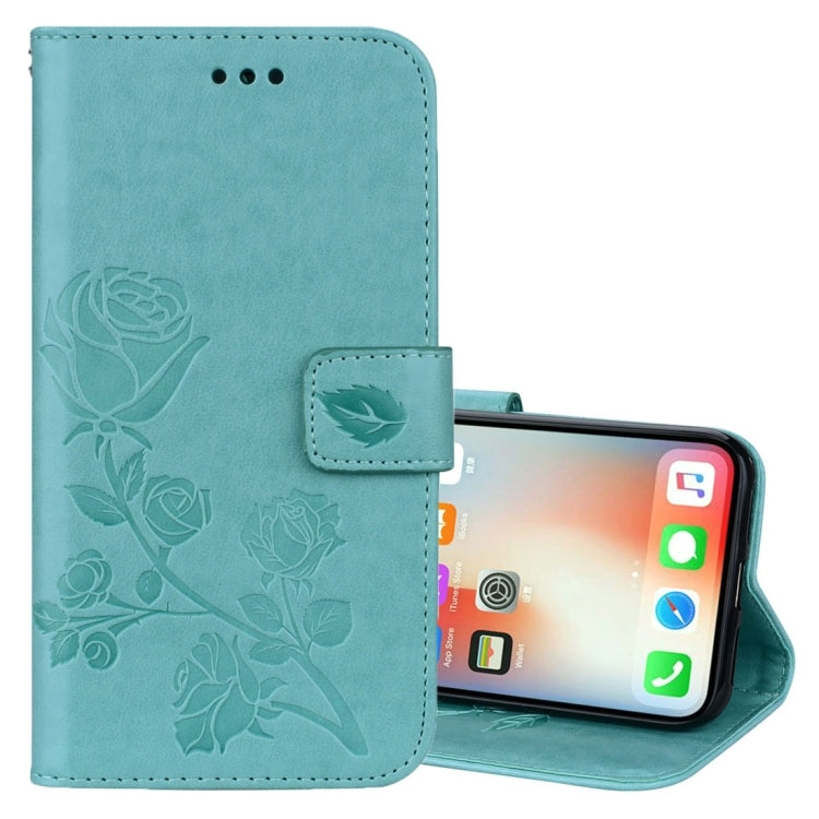 For iPhone X / XS Roses Pressed Flower Pattern Horizontal Flip Leather Case with Holder & Card Slots & Wallet