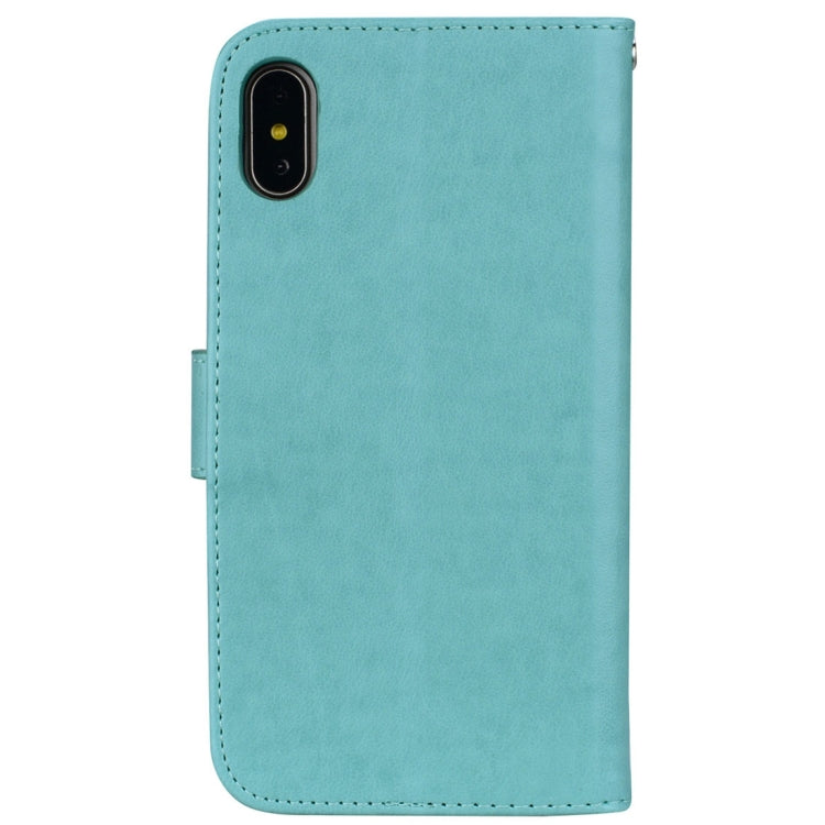 For iPhone X / XS Roses Pressed Flower Pattern Horizontal Flip Leather Case with Holder & Card Slots & Wallet