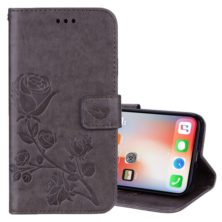 For iPhone X / XS Roses Pressed Flower Pattern Horizontal Flip Leather Case with Holder & Card Slots & Wallet