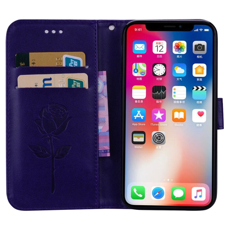 For iPhone X / XS Roses Pressed Flower Pattern Horizontal Flip Leather Case with Holder & Card Slots & Wallet
