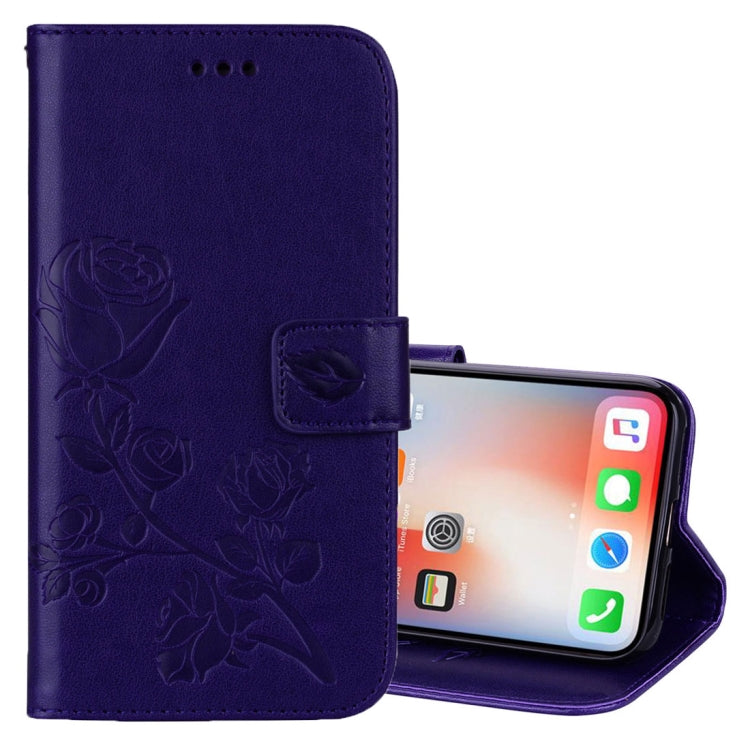 For iPhone X / XS Roses Pressed Flower Pattern Horizontal Flip Leather Case with Holder & Card Slots & Wallet
