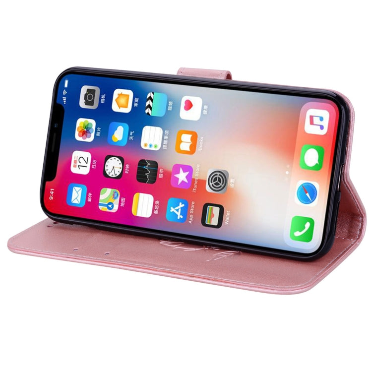 For iPhone X / XS Roses Pressed Flower Pattern Horizontal Flip Leather Case with Holder & Card Slots & Wallet
