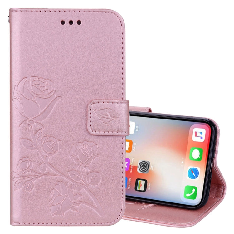 For iPhone X / XS Roses Pressed Flower Pattern Horizontal Flip Leather Case with Holder & Card Slots & Wallet
