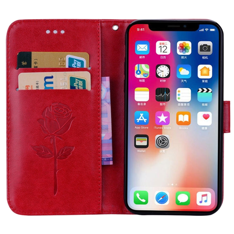 For iPhone X / XS Roses Pressed Flower Pattern Horizontal Flip Leather Case with Holder & Card Slots & Wallet