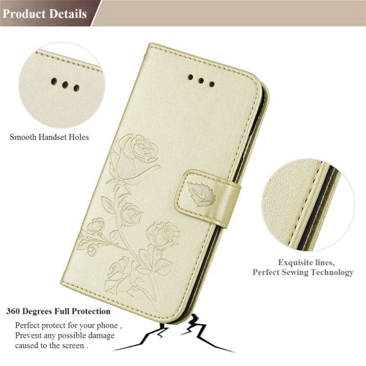 For iPhone X / XS Roses Pressed Flower Pattern Horizontal Flip Leather Case with Holder & Card Slots & Wallet