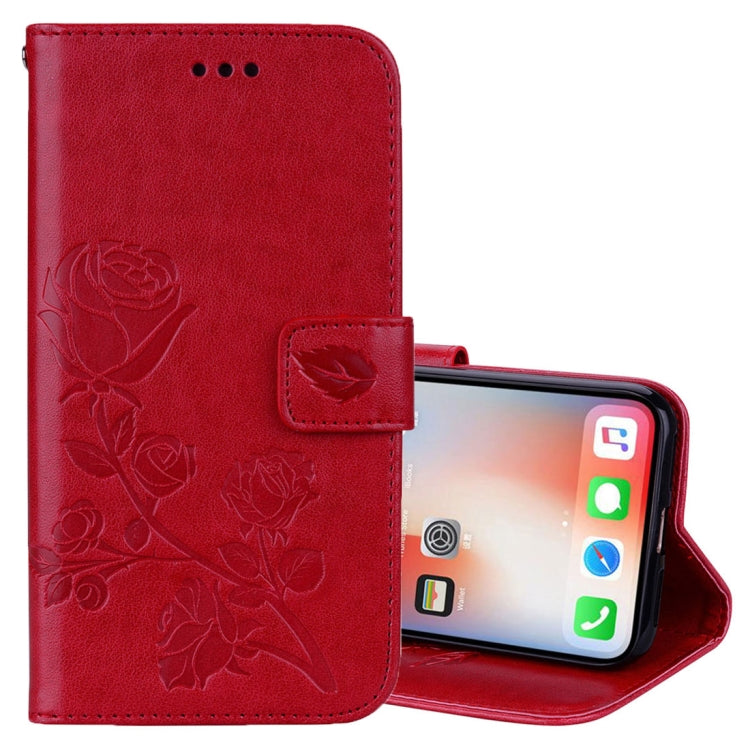 For iPhone X / XS Roses Pressed Flower Pattern Horizontal Flip Leather Case with Holder & Card Slots & Wallet