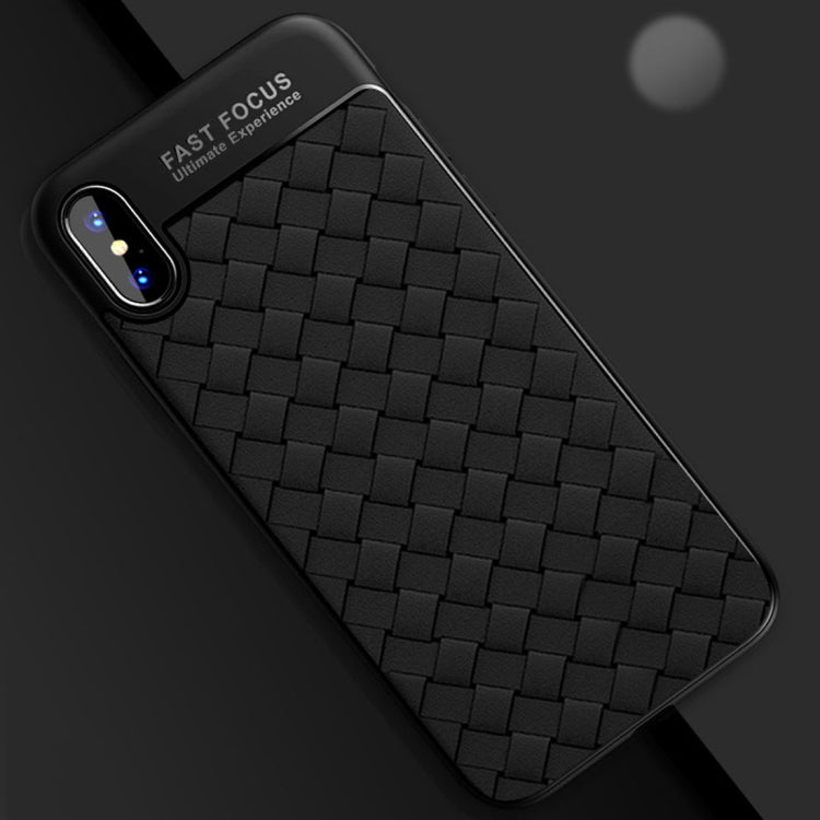 For iPhone X / XS TOTUDESIGN Weave Style TPU Breathable Soft Protective Back Cover Case (Black)
