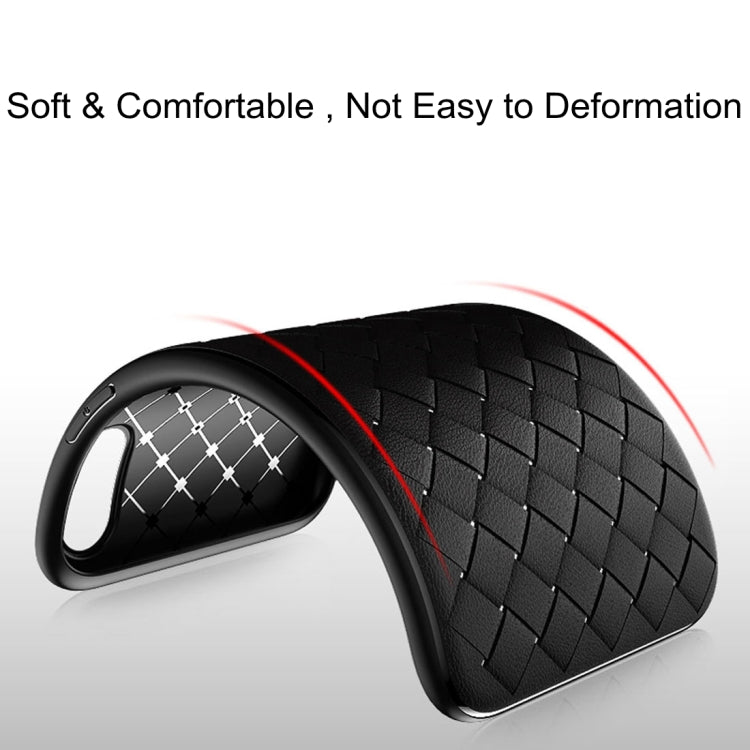 For iPhone X / XS TOTUDESIGN Weave Style TPU Breathable Soft Protective Back Cover Case (Black)