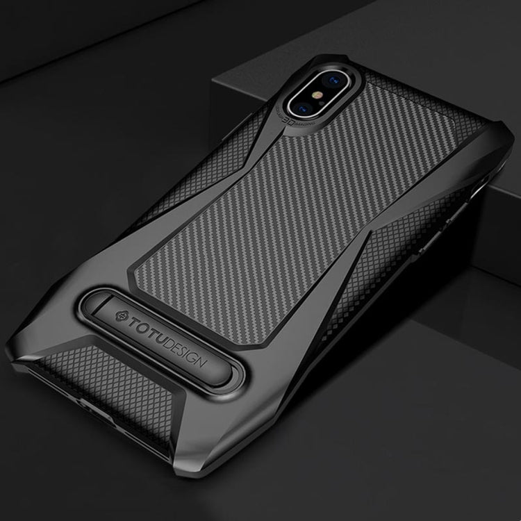 For iPhone X / XS TOTUDESIGN Super Car Series TPU+PC Protective Back Case with Magnetic Holder