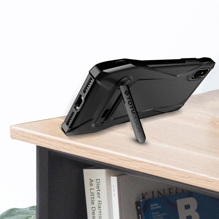 For iPhone X / XS TOTUDESIGN Super Car Series TPU+PC Protective Back Case with Magnetic Holder