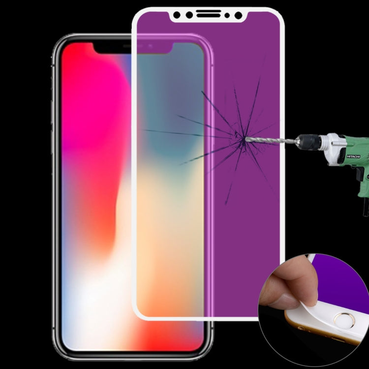 For iPhone X & XS Ultra Thin 9H 3D Anti Blue-ray Full Screen Carbon Fiber Tempered Glass Film