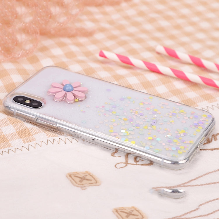 For iPhone X / XS Dotted Daisy Pattern Soft TPU Case