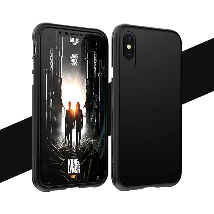 For iPhone X / XS PC + Metal Full Coverage Shockproof Protective Back Case