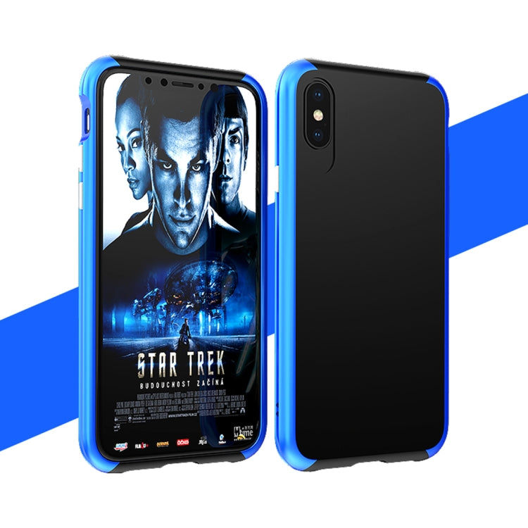 For iPhone X / XS PC + Metal Full Coverage Shockproof Protective Back Case