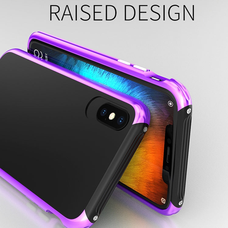 For iPhone X / XS PC + Metal Full Coverage Shockproof Protective Back Case