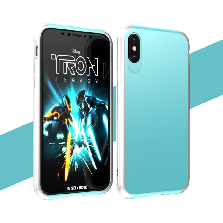For iPhone X / XS PC + Metal Full Coverage Shockproof Protective Back Case