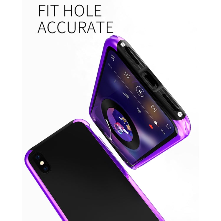 For iPhone X / XS PC + Metal Full Coverage Shockproof Protective Back Case