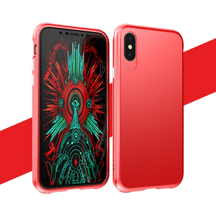 For iPhone X / XS PC + Metal Full Coverage Shockproof Protective Back Case
