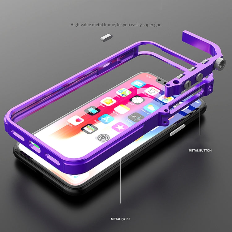 For iPhone X / XS Metal Fully Wrapped Shockproof Protective Bumper Frame