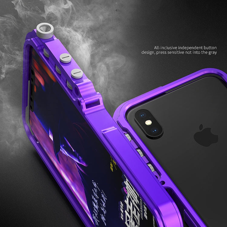 For iPhone X / XS Metal Fully Wrapped Shockproof Protective Bumper Frame