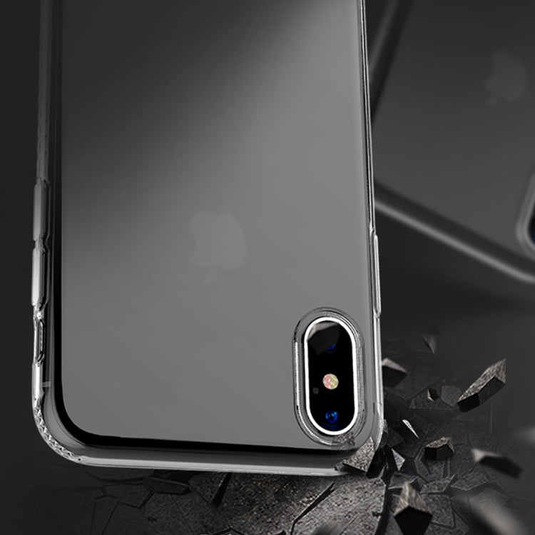 For iPhone X / XS TOTUDESIGN TPU + PC Dropproof Transparent Protective Back Cover Case with Electroplating Magnetic Holder