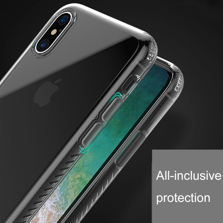 For iPhone X / XS TOTUDESIGN TPU + PC Dropproof Transparent Protective Back Cover Case with Electroplating Magnetic Holder