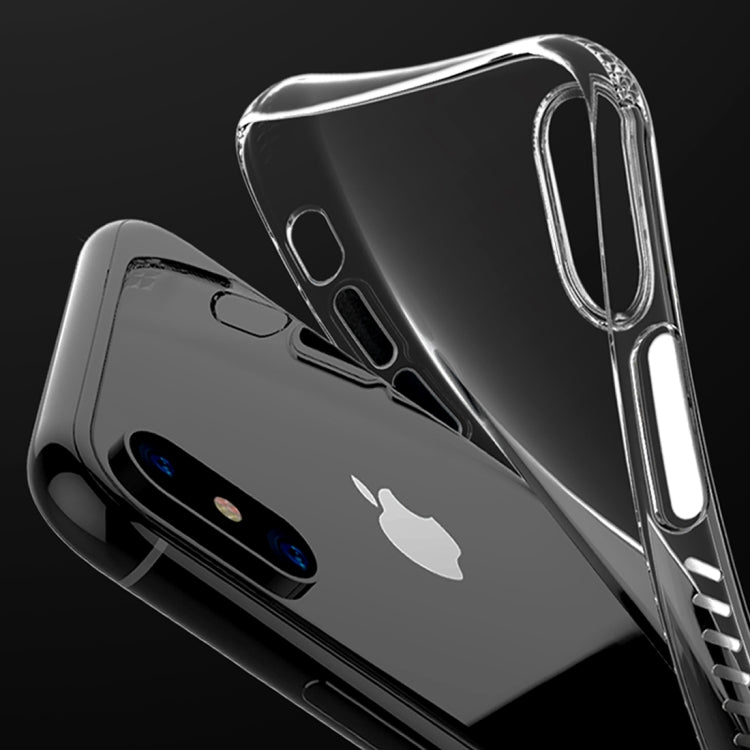 For iPhone X / XS TOTUDESIGN TPU + PC Dropproof Transparent Protective Back Cover Case with Electroplating Magnetic Holder