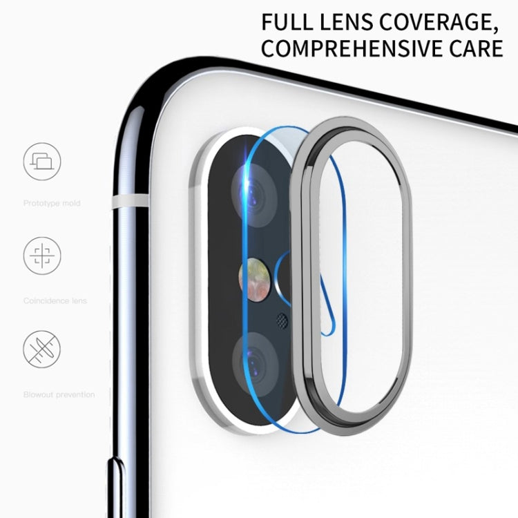 For iPhone X / iPhone XS / iPhone XS Max TOTUDESIGN High Permeability Tempered Glass Camera Lens Protective Film Set (Grey)
